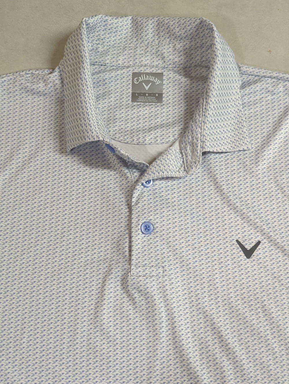 Callaway Men's Light Blue Micro-Pattern Golf Polo